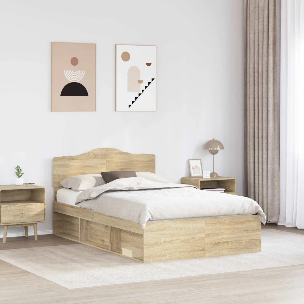Lova Lovos rėmas Sonoma 120 x 200 cm Kietos pušies mediena