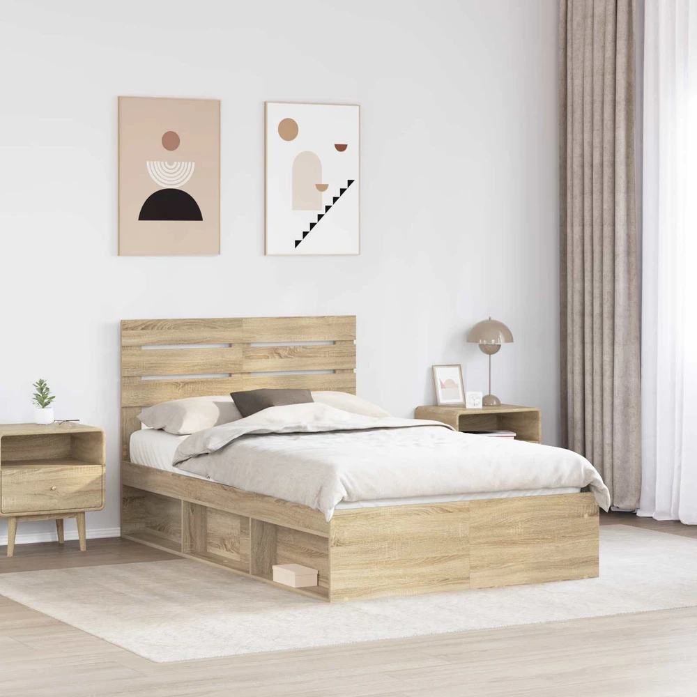 Lova Lovos rėmas Sonoma 120 x 200 cm Kietos pušies mediena