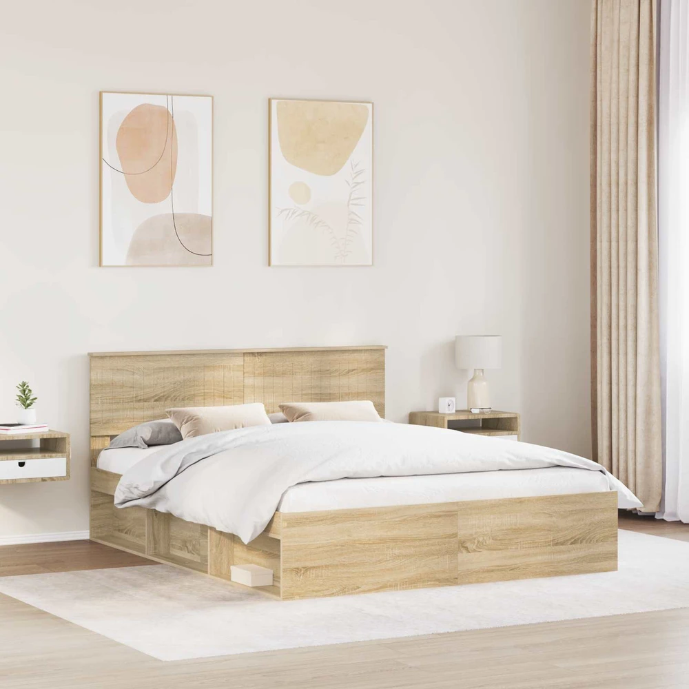Lovos rėmas Sonoma ąžuolas 160 x 200 cm Kietos pušies mediena