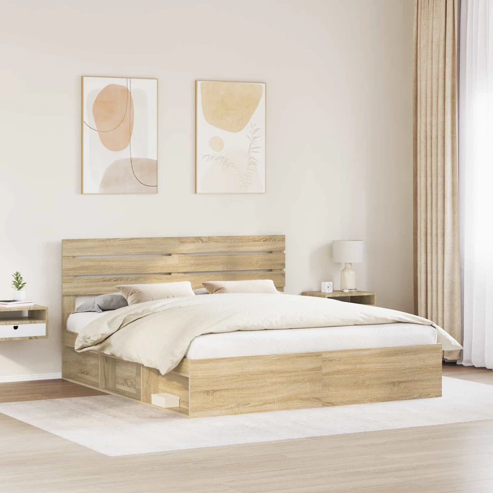 Lovos rėmas Sonoma 200 x 200 cm Kietos pušies mediena