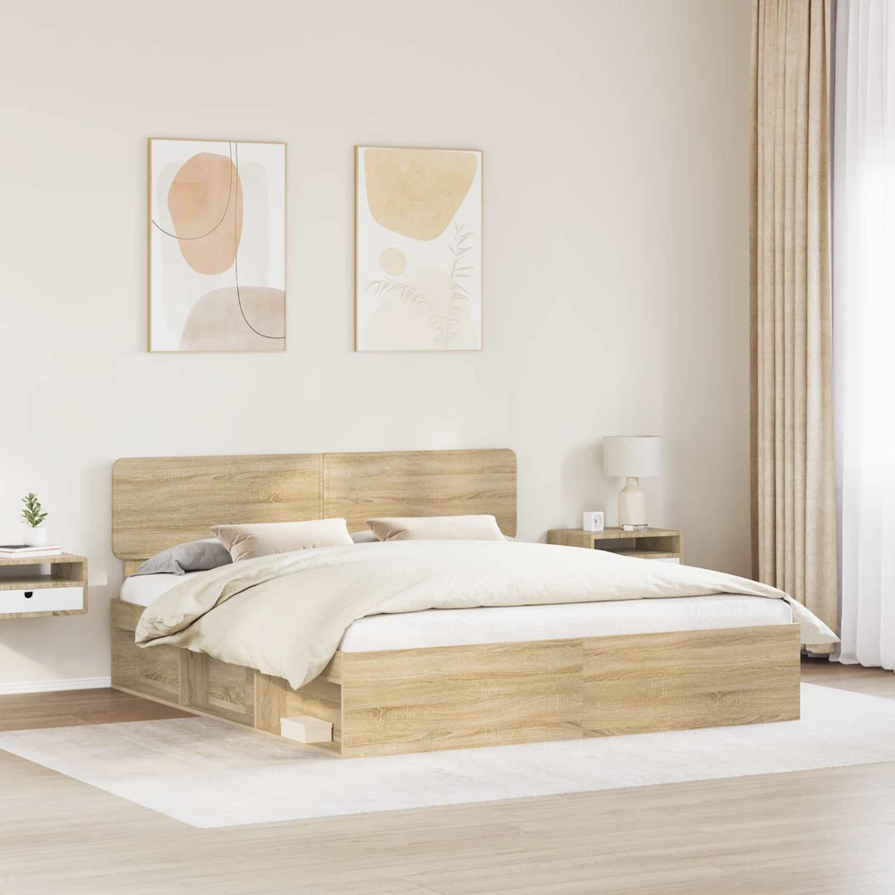 Lovos rėmas Sonoma 200 x 200 cm Kietos pušies mediena