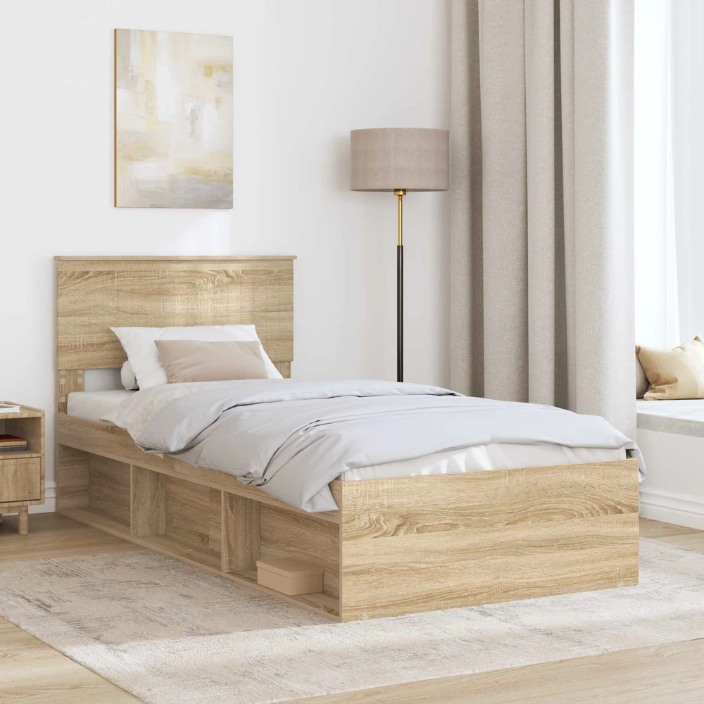 Lova Lovos rėmas Sonoma 90 x 190 cm Kietos pušies mediena