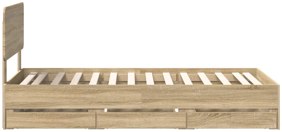 Lova Lovos rėmas Sonoma ąžuolas 100 x 200 cm Dirbtinė mediena