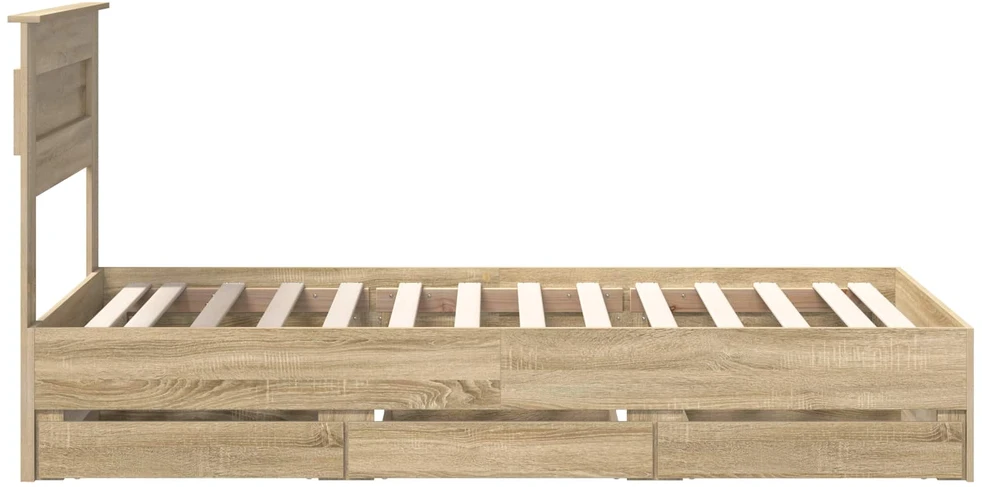 Lova Lovos rėmas Sonoma ąžuolas 100 x 200 cm Inžinerinė mediena