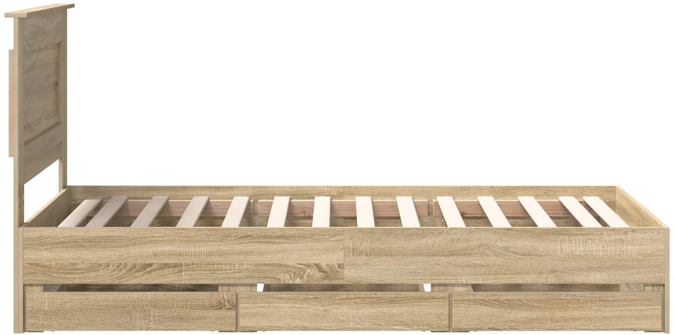 Lova Lovos rėmas Sonoma ąžuolas 100 x 200 cm Inžinerinė mediena