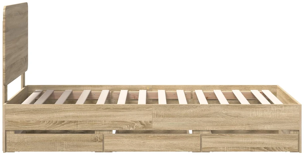 Lova Lovos rėmas Sonoma ąžuolas 100 x 200 cm Inžinerinė mediena