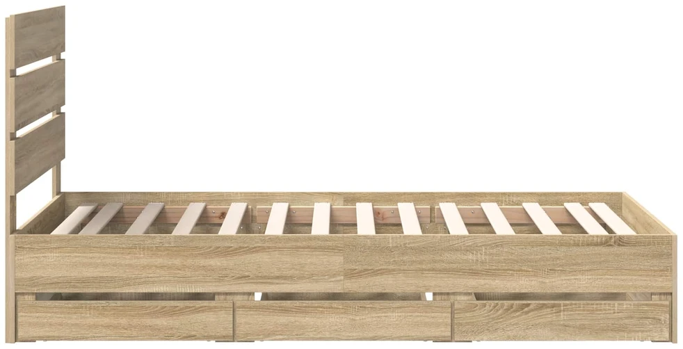 Lova Lovos rėmas Sonoma ąžuolas 100 x 200 cm Inžinerinė mediena