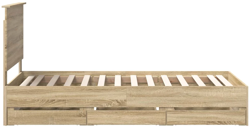 Lova Lovos rėmas Sonoma ąžuolas 100 x 200 cm Inžinerinė mediena