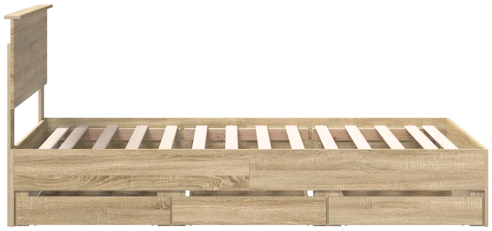 Lova Lovos rėmas Sonoma ąžuolas 100 x 200 cm Inžinerinė mediena