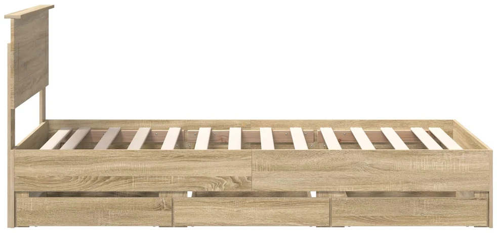 Lova Lovos rėmas Sonoma ąžuolas 100 x 200 cm Inžinerinė mediena