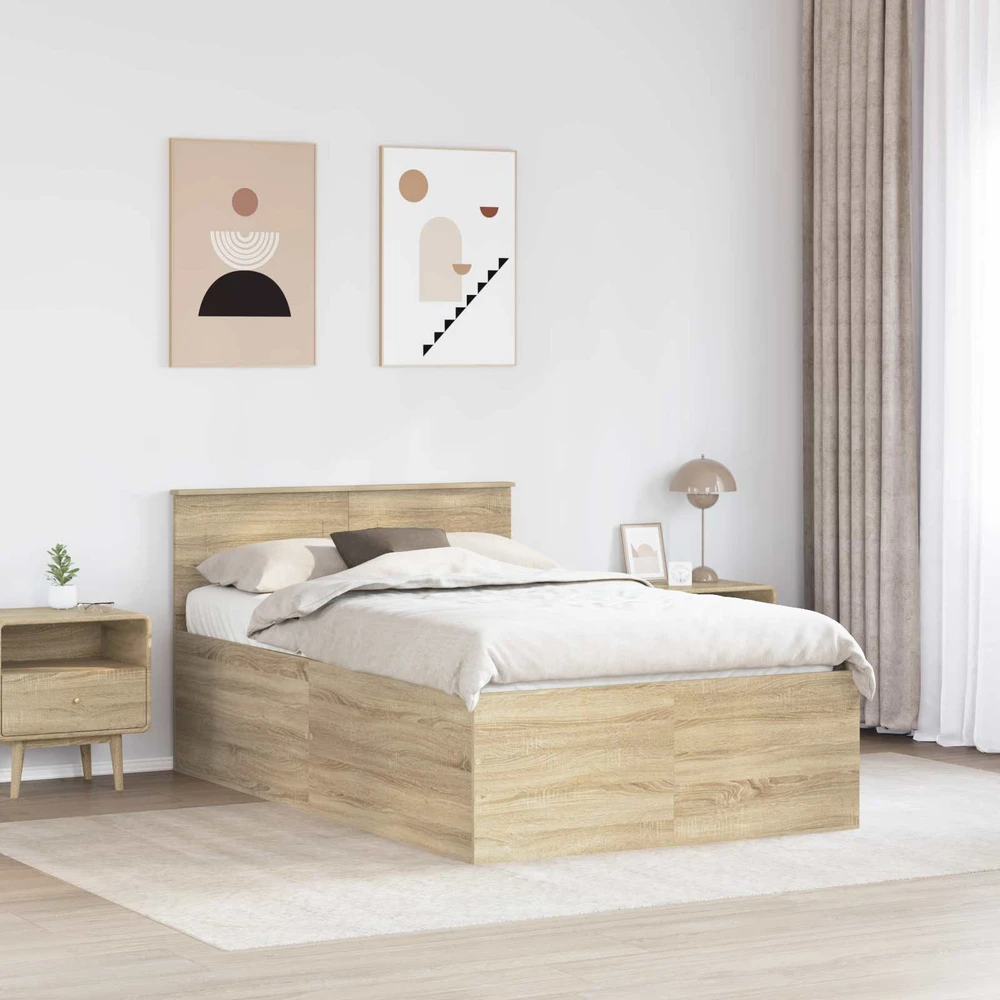 Lova Lovos rėmas Sonoma ąžuolas 120 x 200 cm Apdirbta mediena