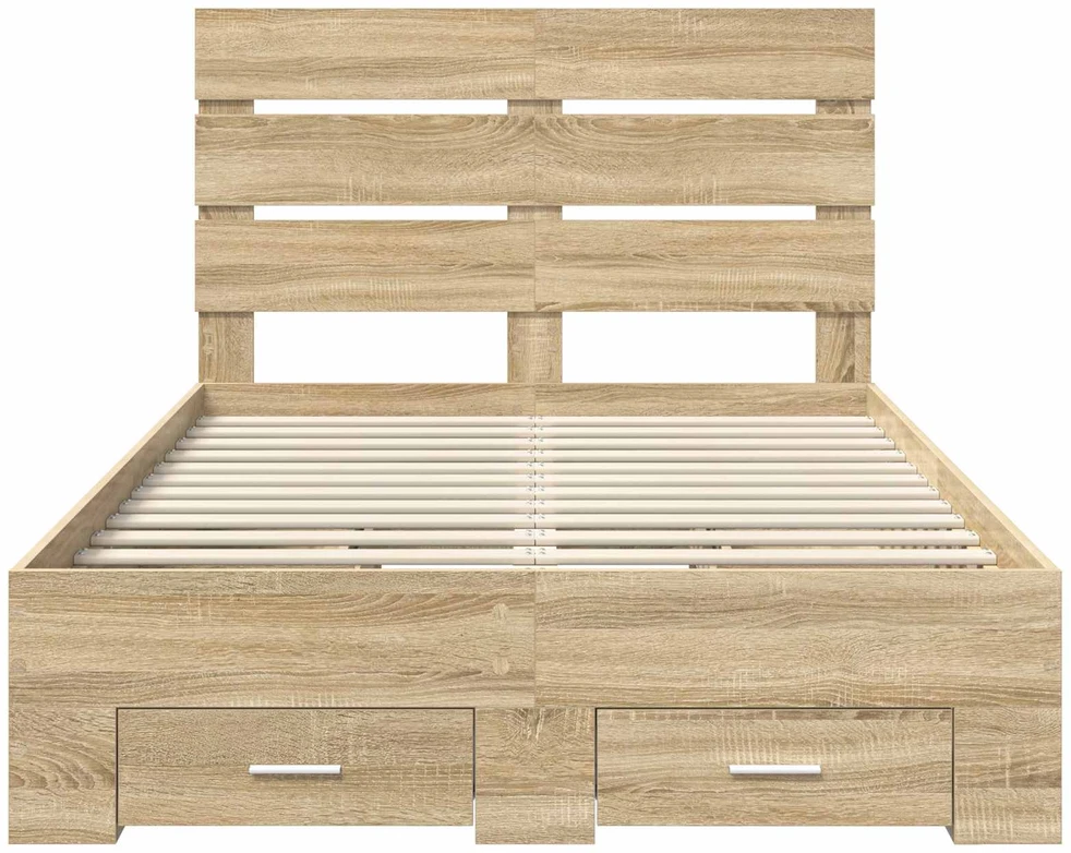 Lova Lovos rėmas Sonoma ąžuolas 135 x 190 cm Apdirbta mediena