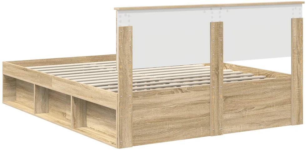 Lovos rėmas Sonoma ąžuolas 150 x 200 cm Kietos pušies mediena
