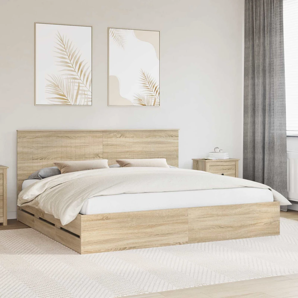 Lovos rėmas Sonoma ąžuolas 200 x 200 cm Inžinerinė mediena