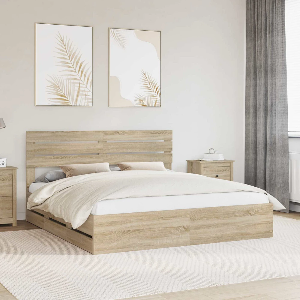 Lovos rėmas Sonoma ąžuolas 200 x 200 cm Inžinerinė mediena