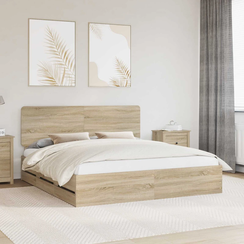 Lovos rėmas Sonoma ąžuolas 200 x 200 cm Inžinerinė mediena