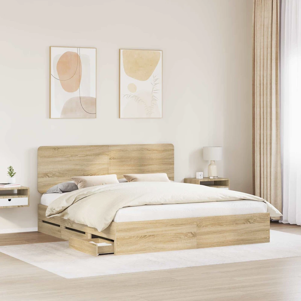 Lovos rėmas Sonoma ąžuolas 200 x 200 cm Inžinerinė mediena