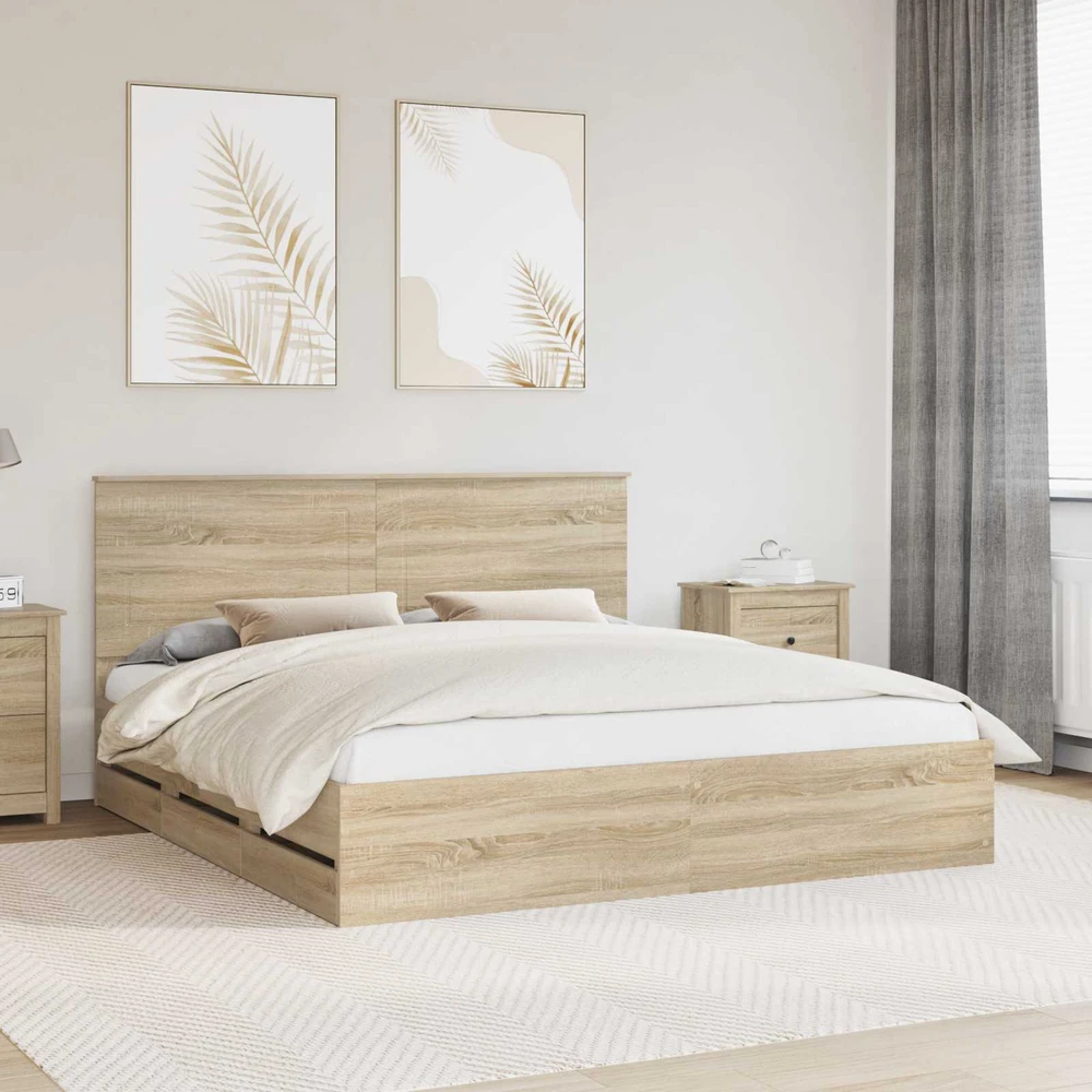Lovos rėmas Sonoma ąžuolas 200 x 200 cm Inžinerinė mediena