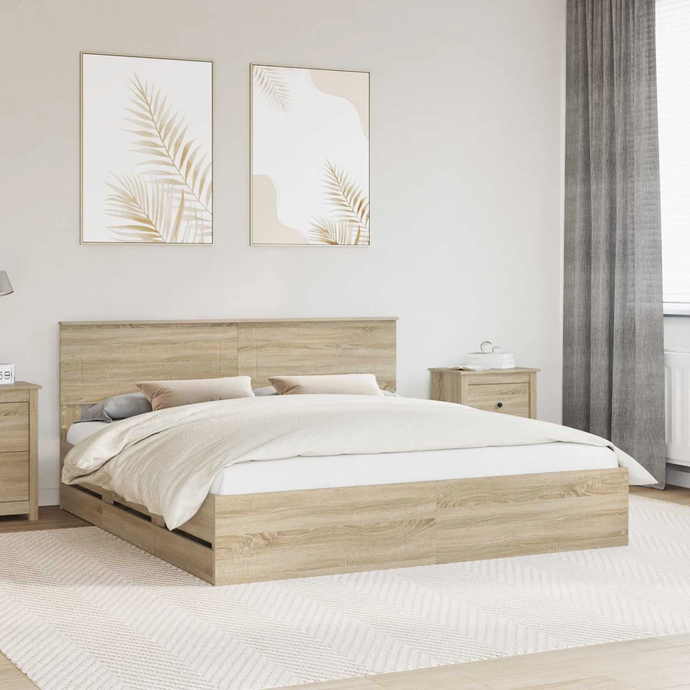 Lovos rėmas Sonoma ąžuolas 200 x 200 cm Inžinerinė mediena