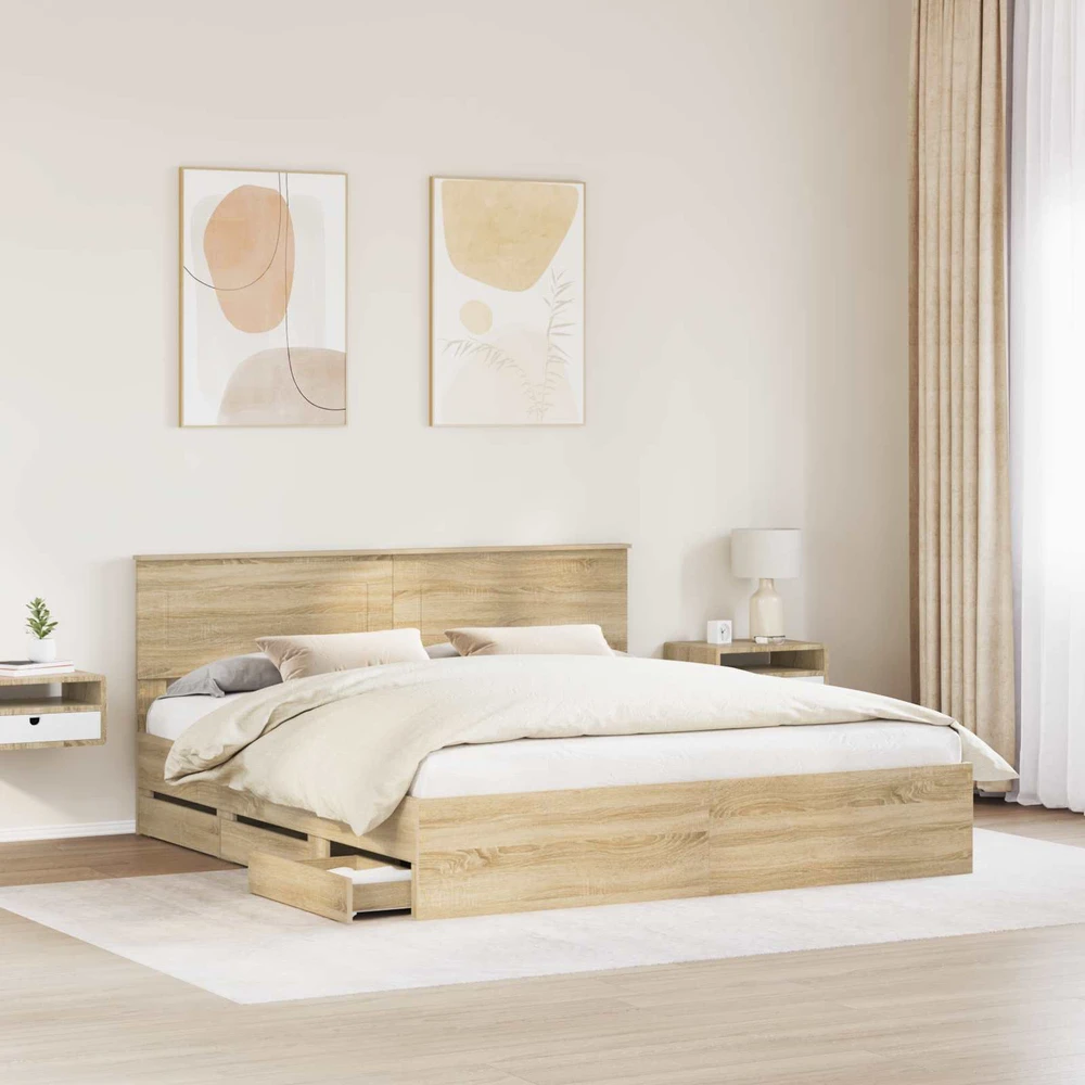 Lovos rėmas Sonoma ąžuolas 200 x 200 cm Inžinerinė mediena