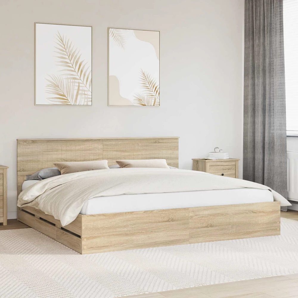Lovos rėmas Sonoma ąžuolas 200 x 200 cm Inžinerinė mediena