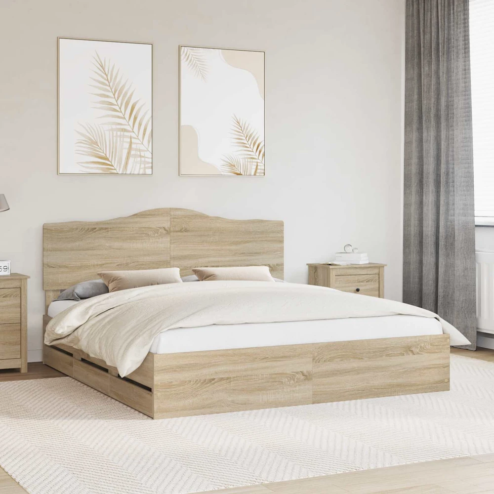 Lovos rėmas Sonoma ąžuolas 200 x 200 cm Inžinerinė mediena