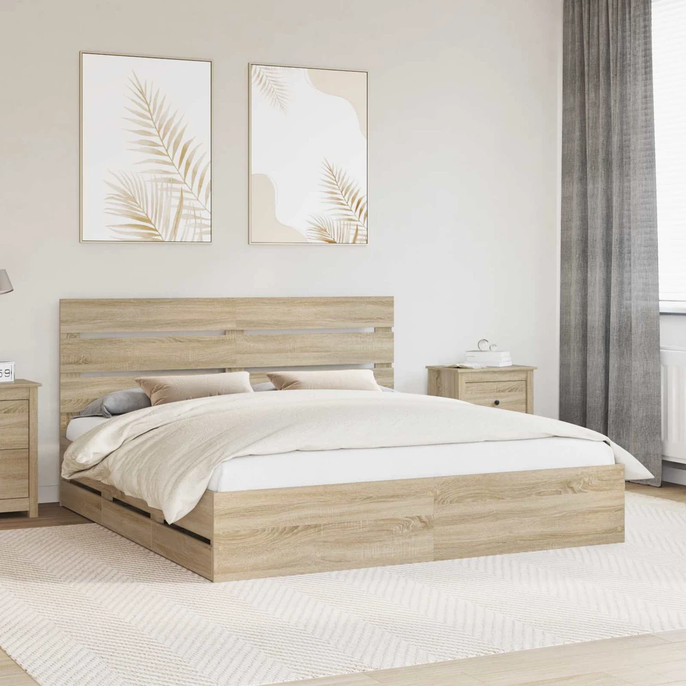 Lovos rėmas Sonoma ąžuolas 200 x 200 cm Inžinerinė mediena