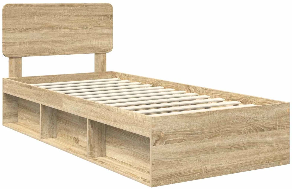 Lova Lovos rėmas Sonoma ąžuolas 75 x 190 cm Kietos pušies mediena
