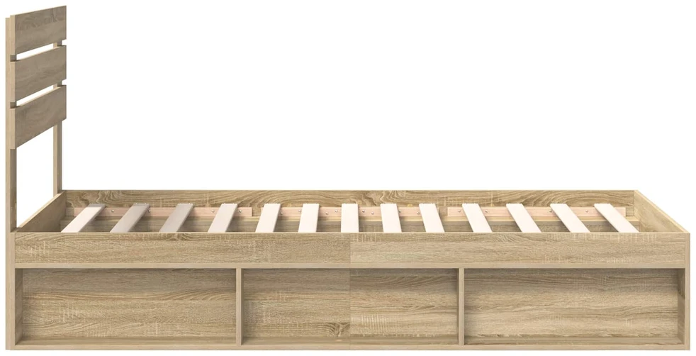 Lova Lovos rėmas Sonoma ąžuolas 75 x 190 cm Kietos pušies mediena