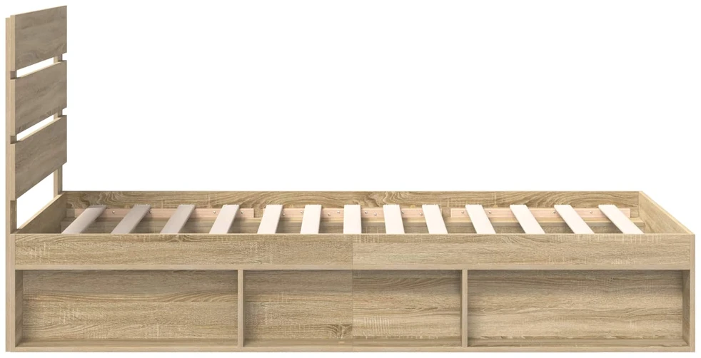 Lova Lovos rėmas Sonoma ąžuolas 75 x 190 cm Kietos pušies mediena