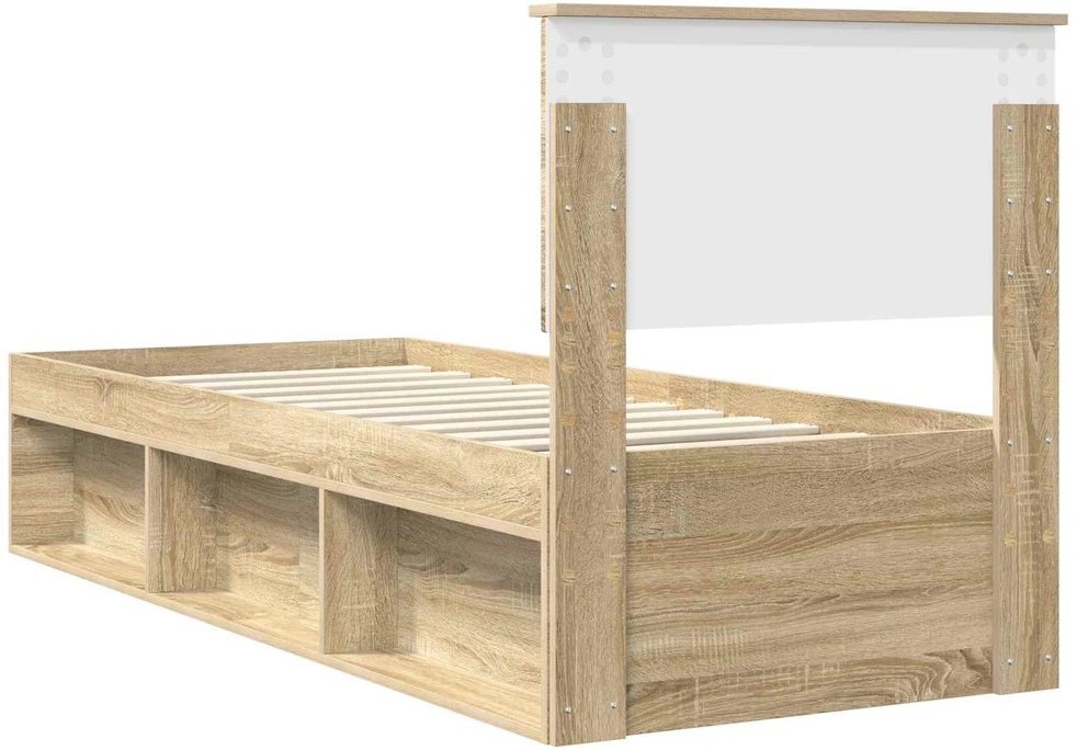 Lova Lovos rėmas Sonoma ąžuolas 75 x 190 cm Kietos pušies mediena