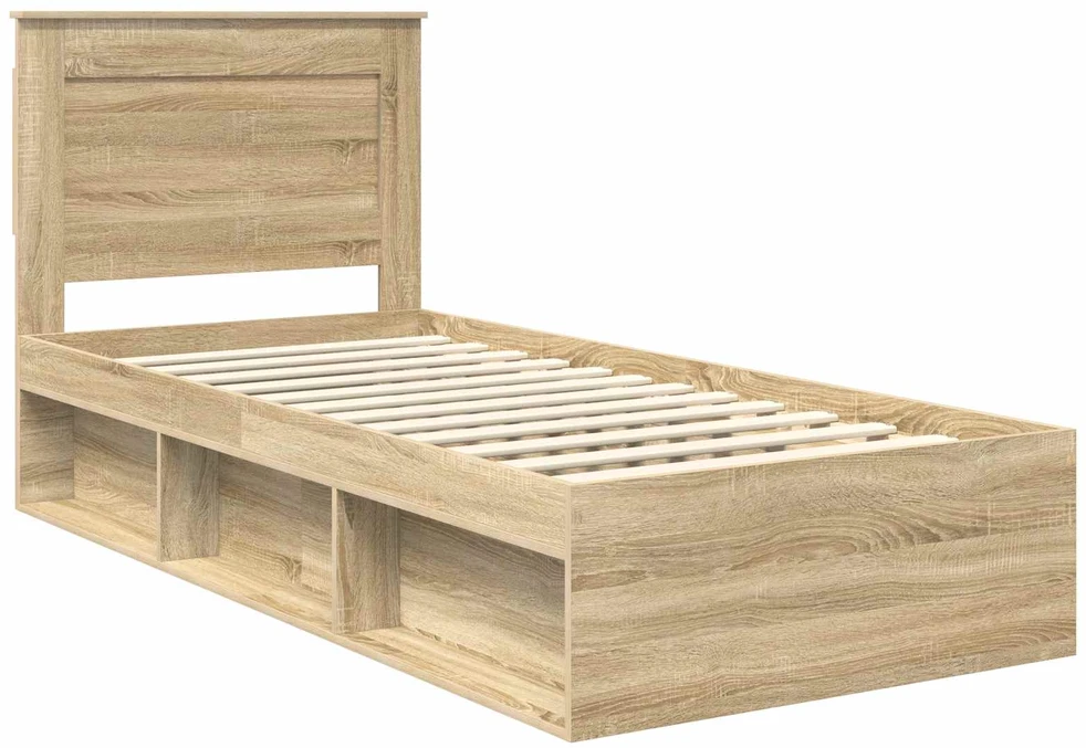 Lova Lovos rėmas Sonoma ąžuolas 75 x 190 cm Kietos pušies mediena
