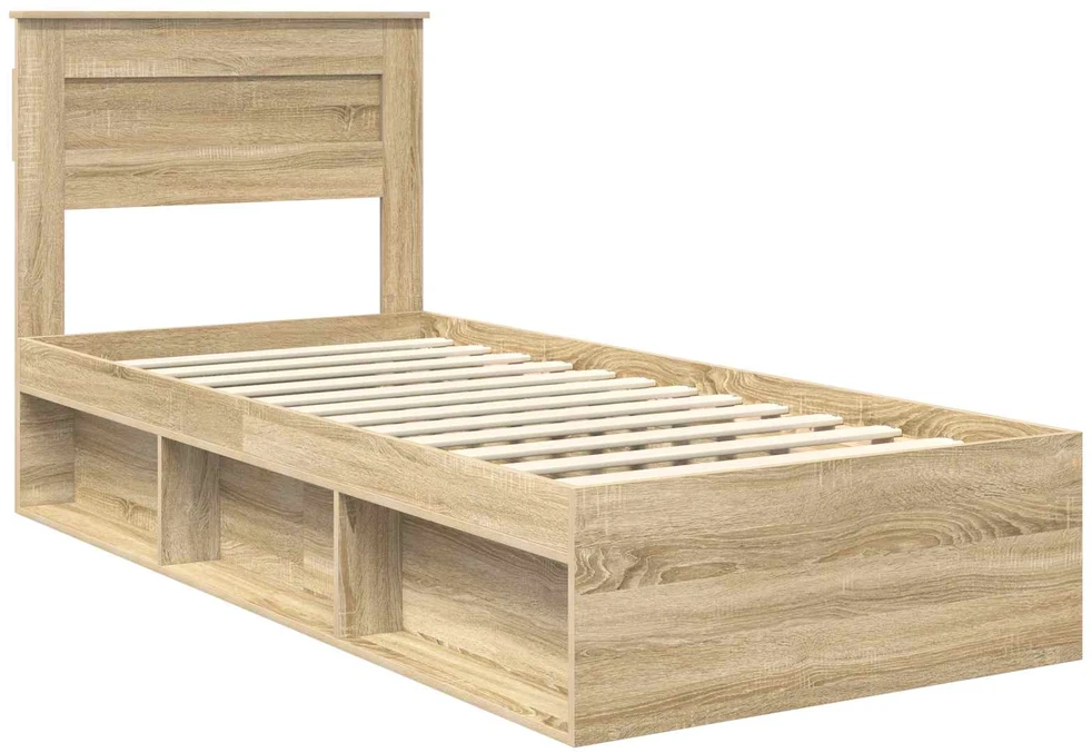 Lova Lovos rėmas Sonoma ąžuolas 75 x 190 cm Kietos pušies mediena