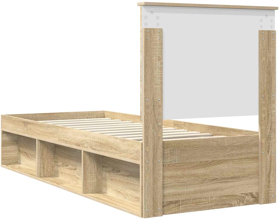 Lova Lovos rėmas Sonoma ąžuolas 75 x 190 cm Kietos pušies mediena