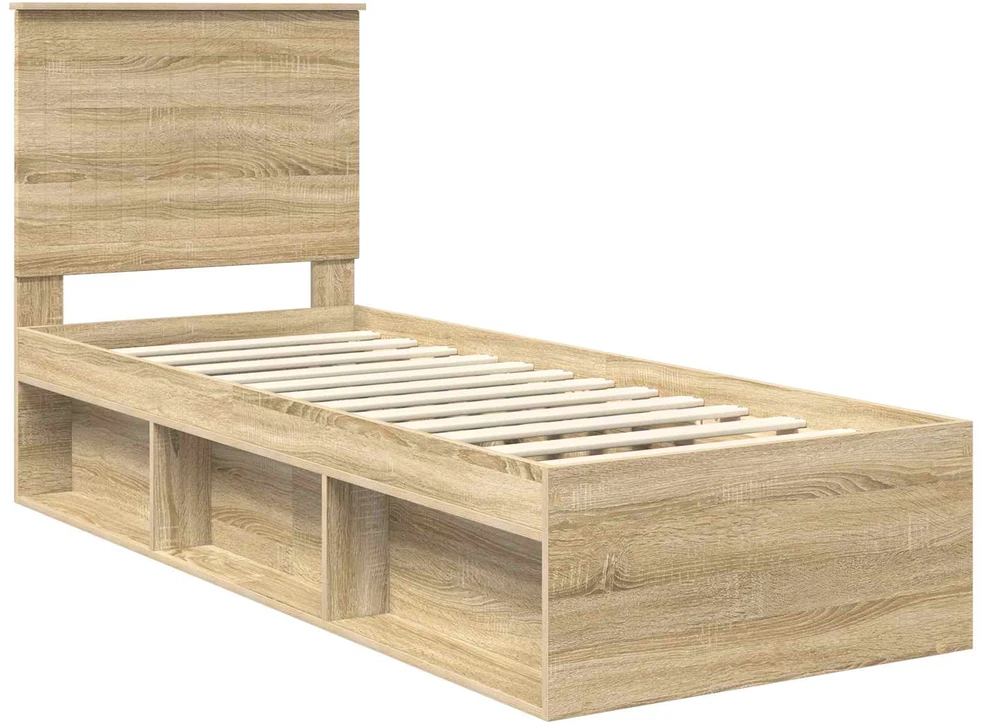 Lova Lovos rėmas Sonoma ąžuolas 75 x 190 cm Kietos pušies mediena