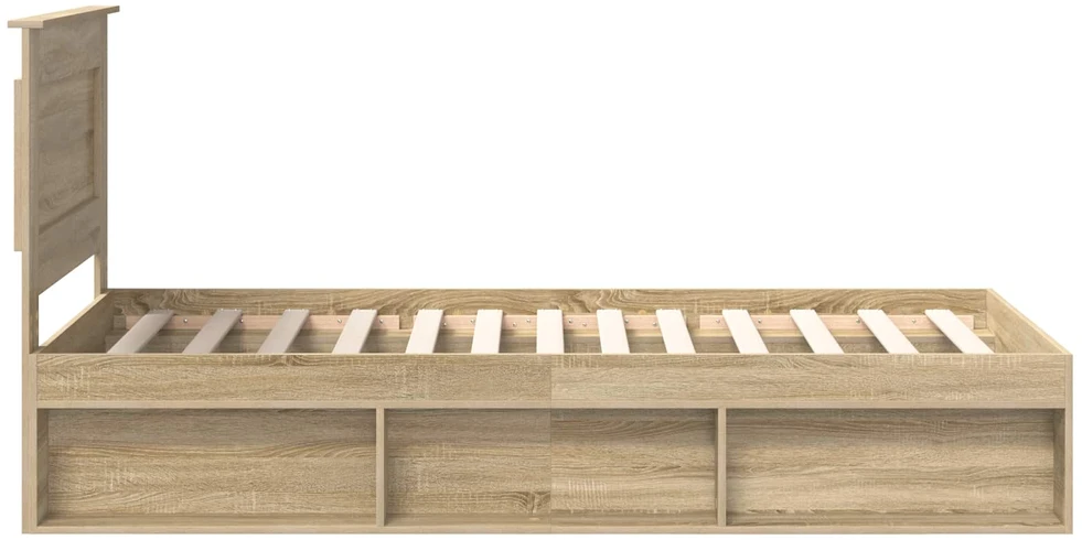 Lova Lovos rėmas Sonoma ąžuolas 75 x 190 cm Kietos pušies mediena