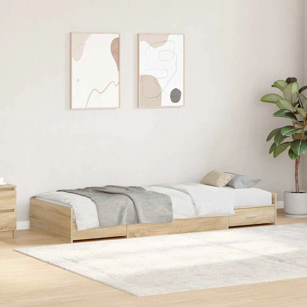 Lova Lovos rėmas Sonoma ąžuolas 80 x 200 cm Apdirbta mediena