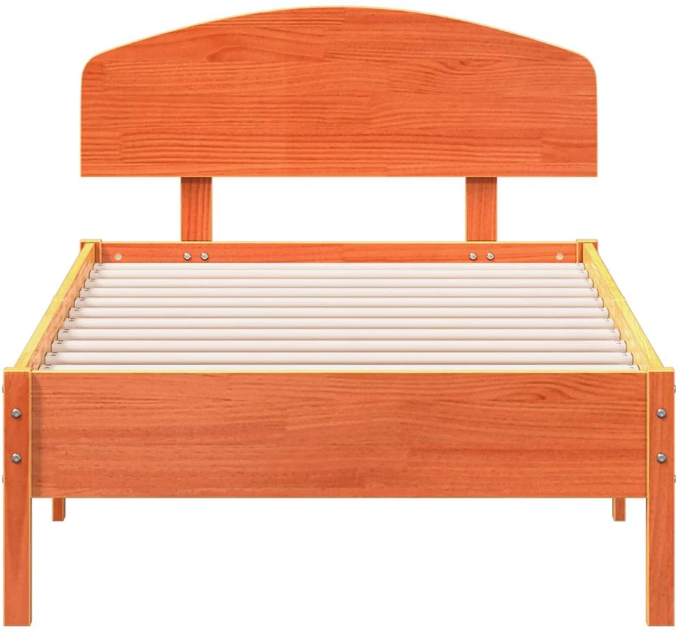 Lovos rėmas su be čiužinio, ruda, 75x190cm, pušies masyvas