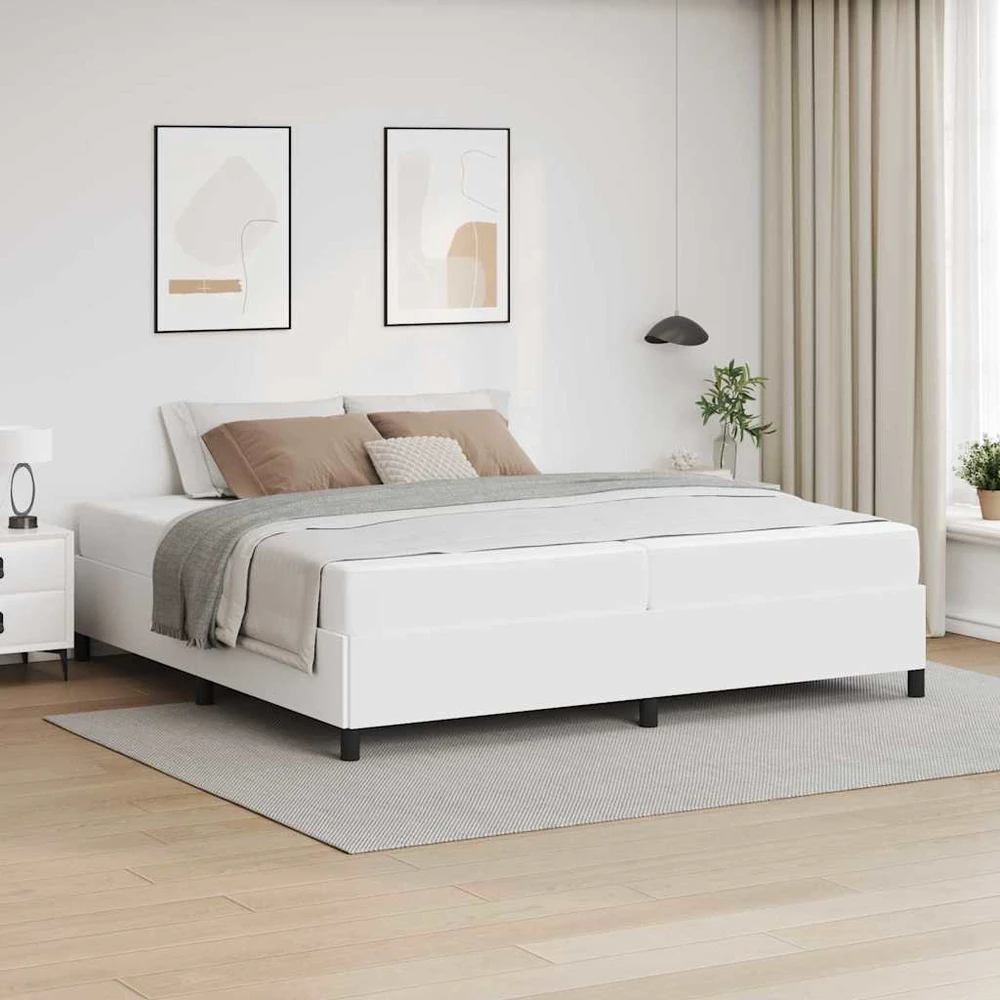 Lovos rėmas su čiužiniu Balta 200 x 200 cm audinys