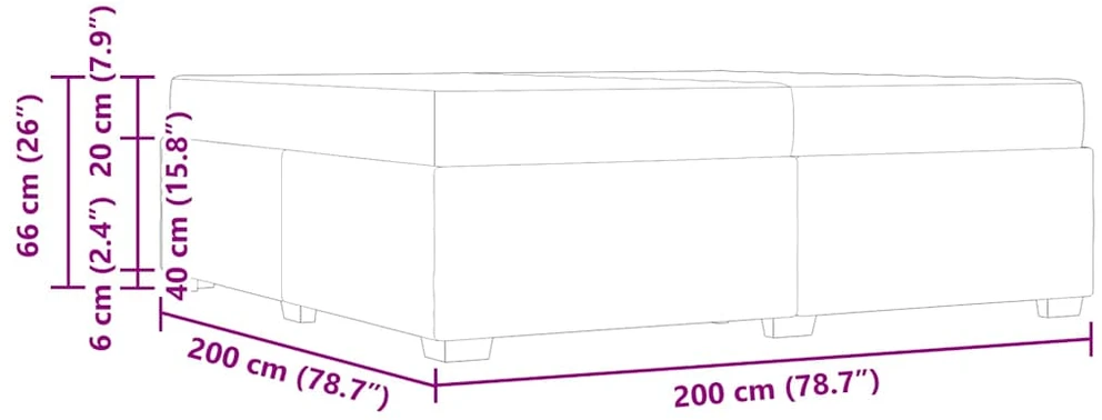 Lovos rėmas Balta 200 x 200 cm audinys