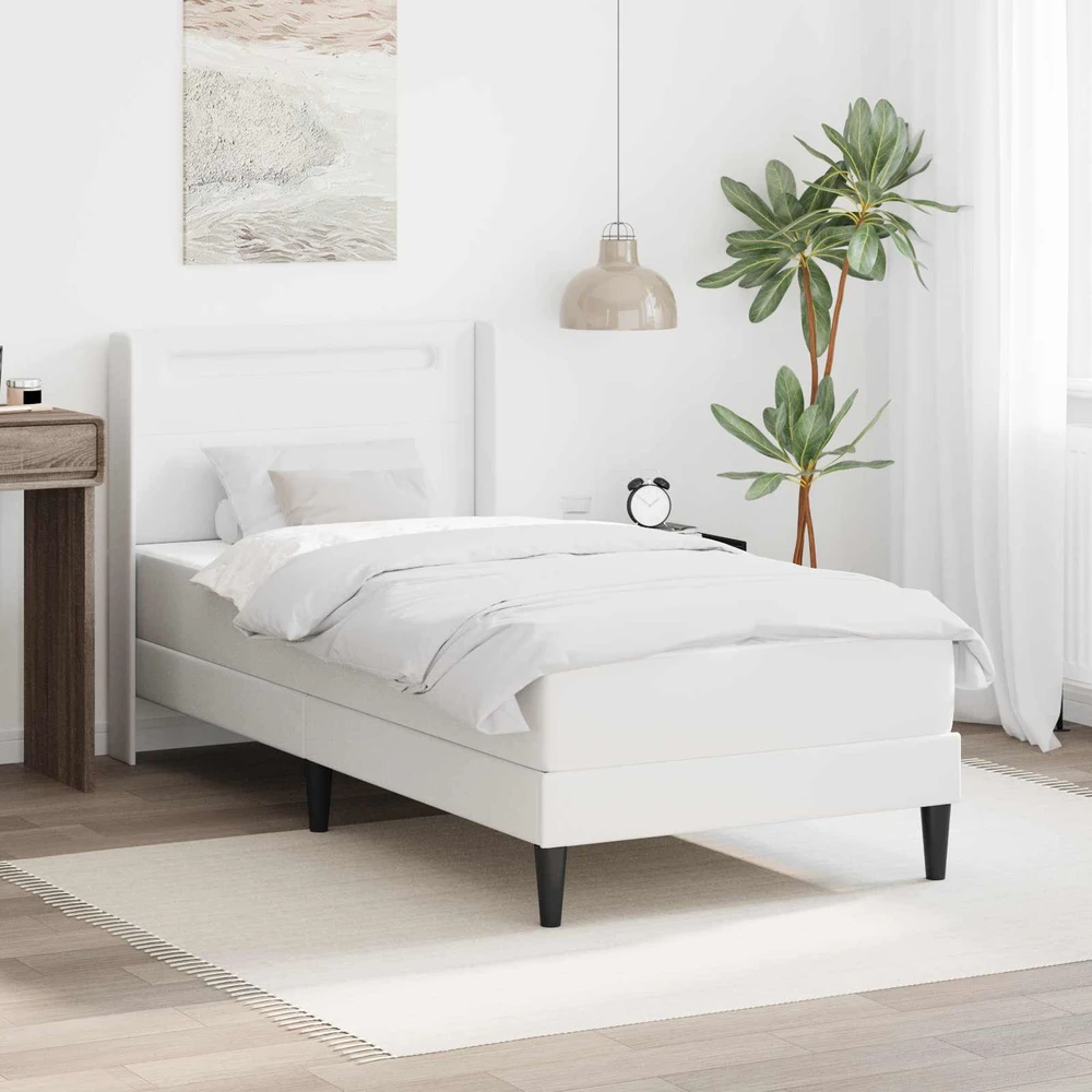 Čiužinys Lovos rėmas su čiužiniu Balta 90 x 190 cm Dirbtinė oda