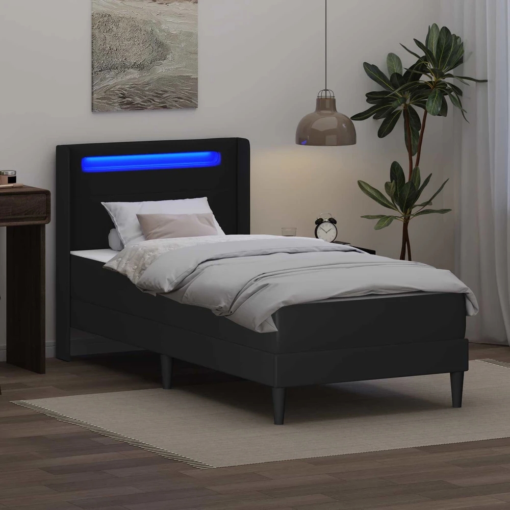 Čiužinys Lovos rėmas su čiužiniu Juoda 100 x 200 cm Dirbtinė oda