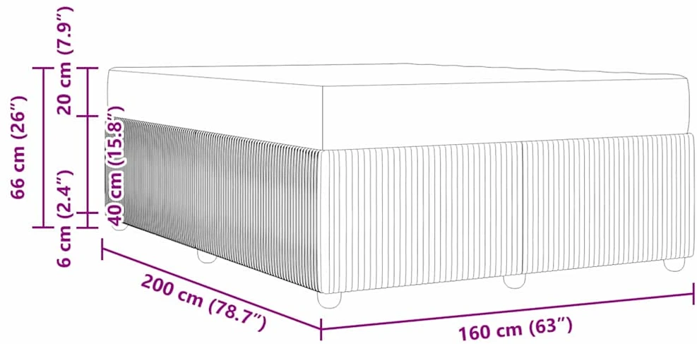 Lovos rėmas Juoda 160 x 200 cm audinys