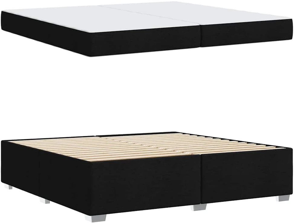 Lovos rėmas su čiužiniu Juoda 200 x 200 cm audinys