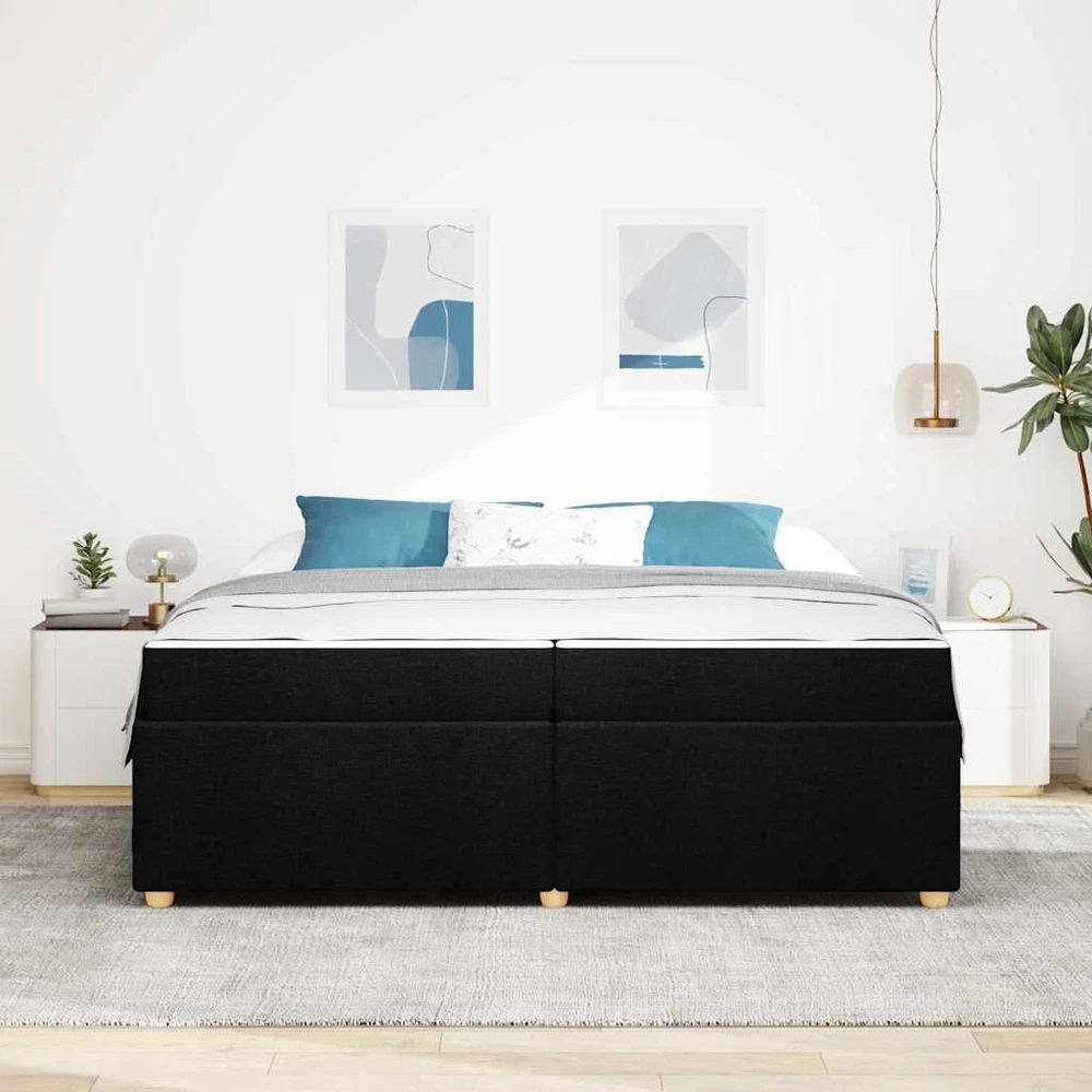 Lovos rėmas su čiužiniu Juoda 200 x 200 cm audinys