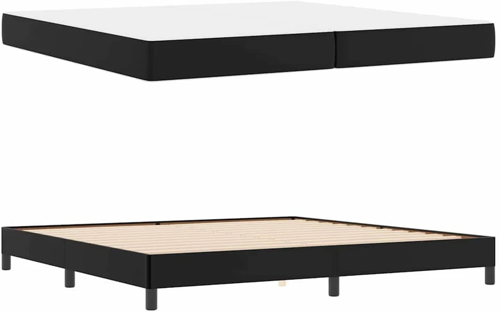 Lovos rėmas su čiužiniu Juoda 200 x 200 cm audinys