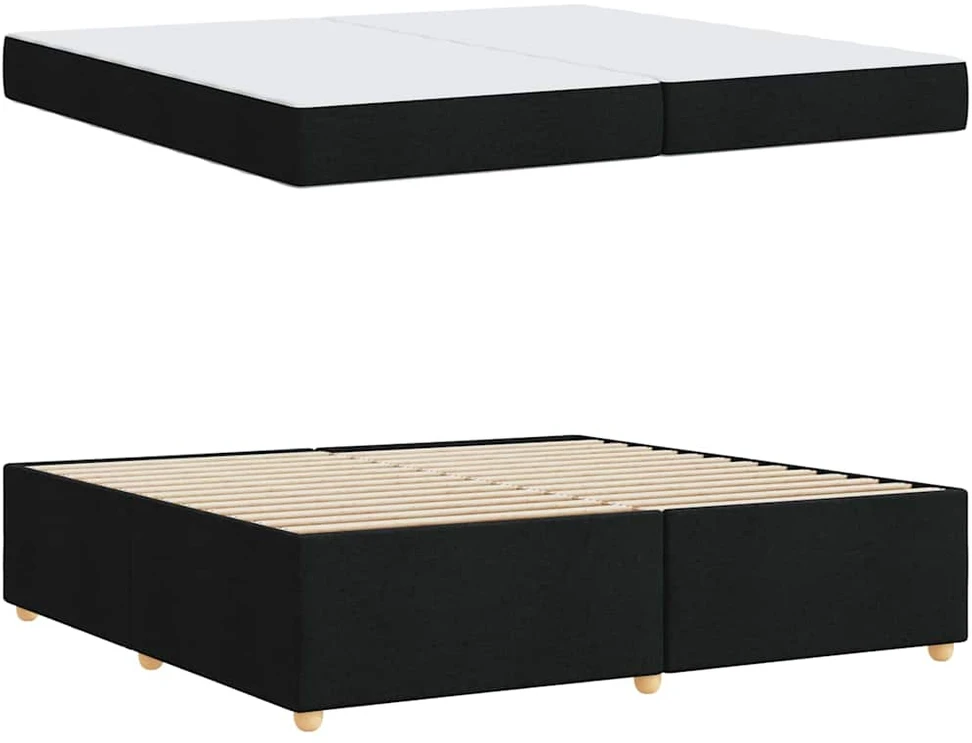 Lovos rėmas su čiužiniu Juoda 200 x 200 cm audinys