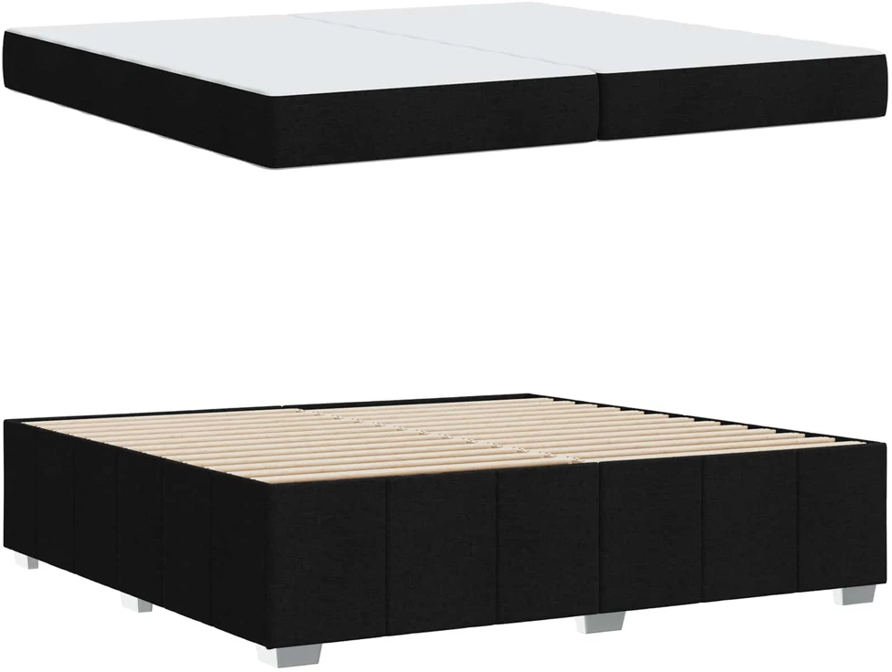 Lovos rėmas su čiužiniu Juoda 200 x 200 cm audinys