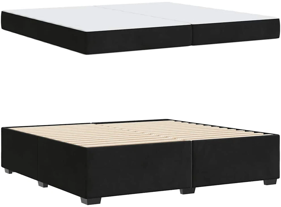 Lovos rėmas su čiužiniu Juoda 200 x 200 cm audinys