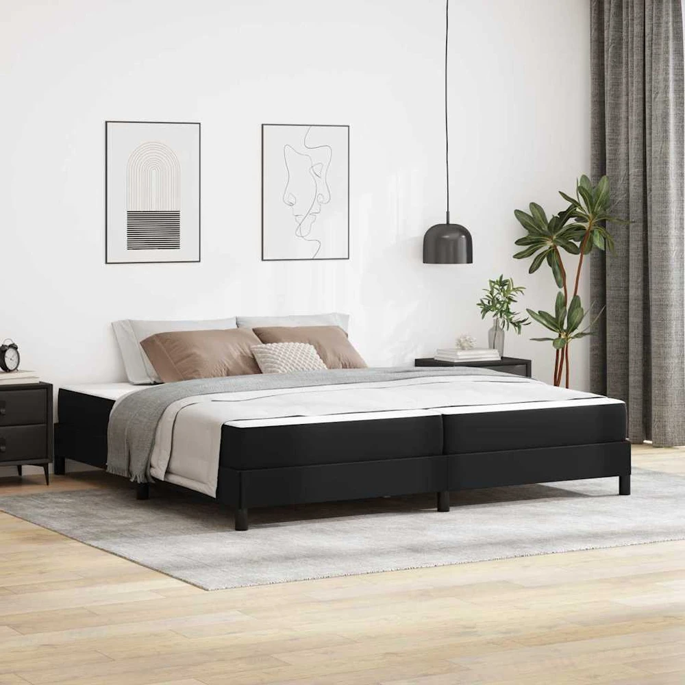 Lovos rėmas su čiužiniu Juoda 200 x 200 cm audinys